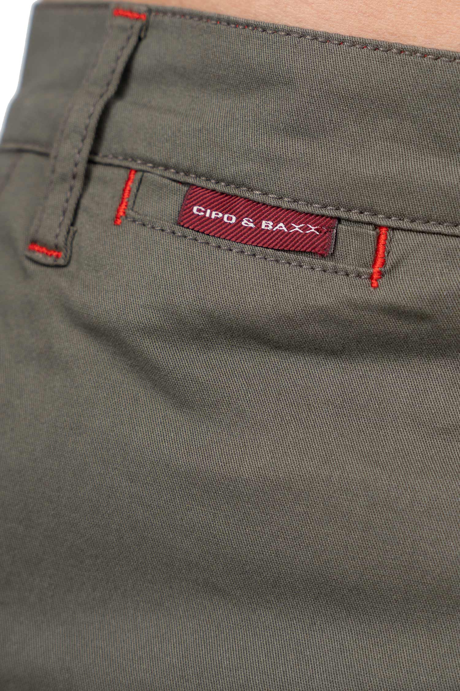 Herren Regular Fit Shorts Logo-Detail CK272 - Khaki