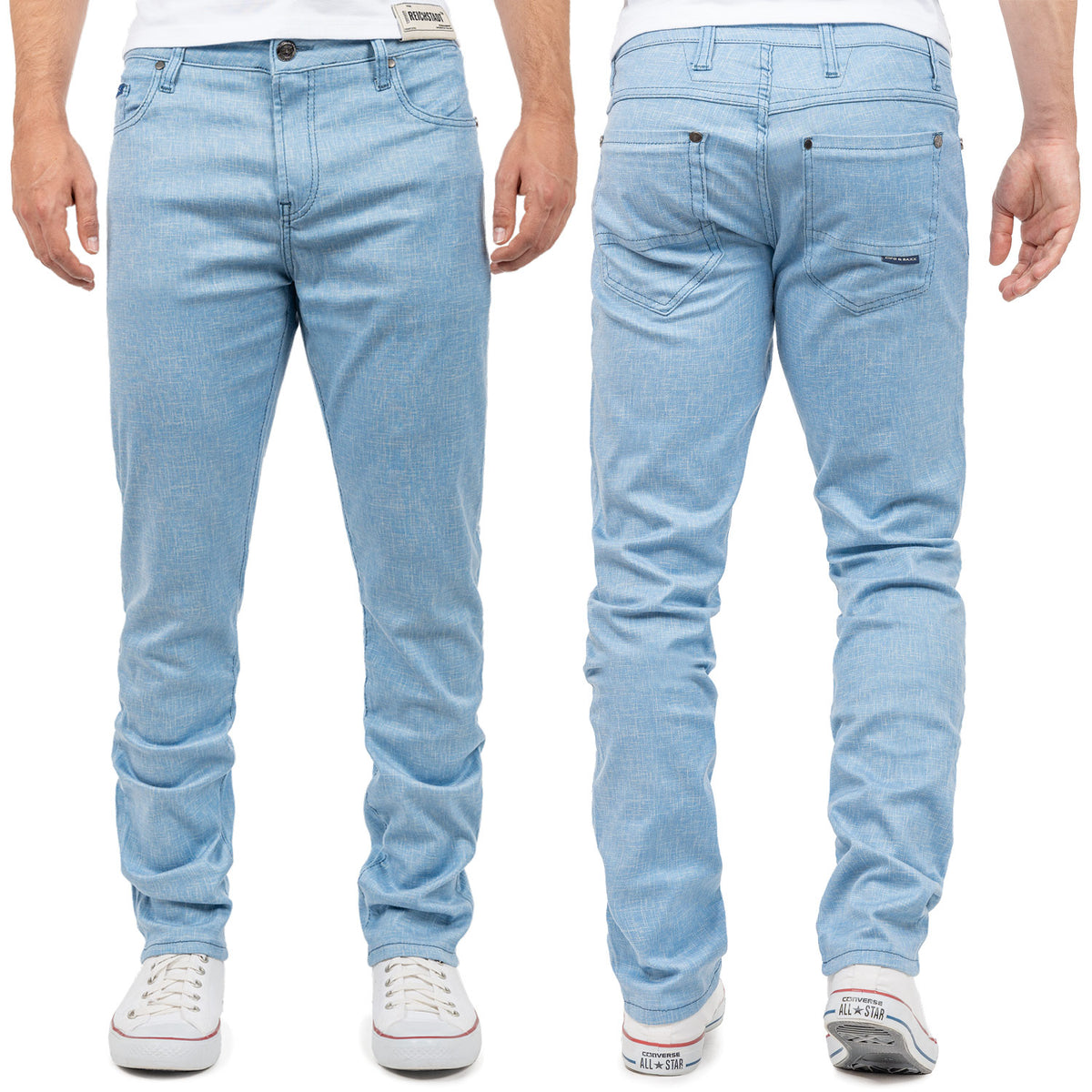 Herren Slim Fit Hose Mid Waist CD840 - Blue