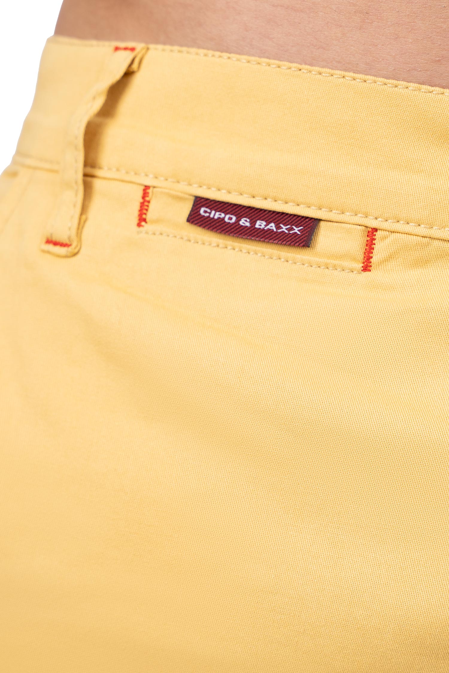 Herren Regular Fit Shorts Logo-Detail CK272 - Mustard