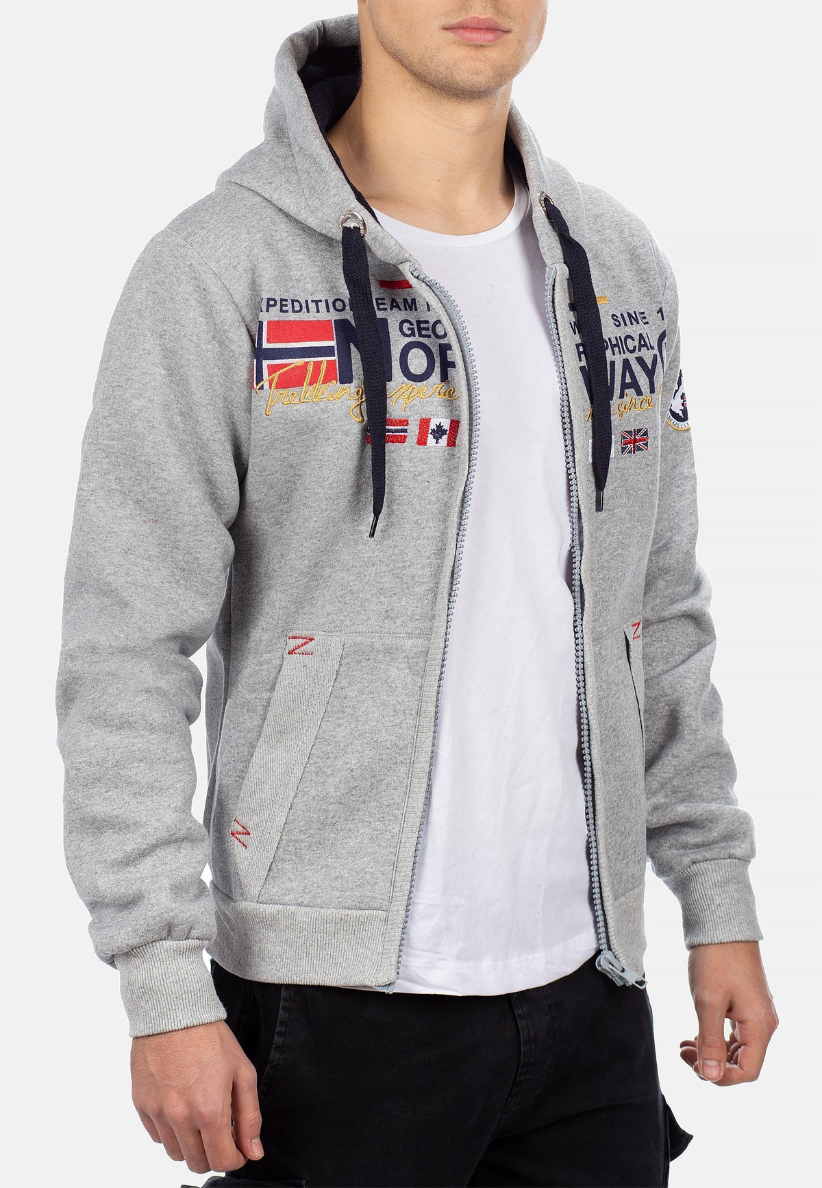 Herren Regular Fit Hoodie galiator in Grey – Geographical Norway – Ansicht 9