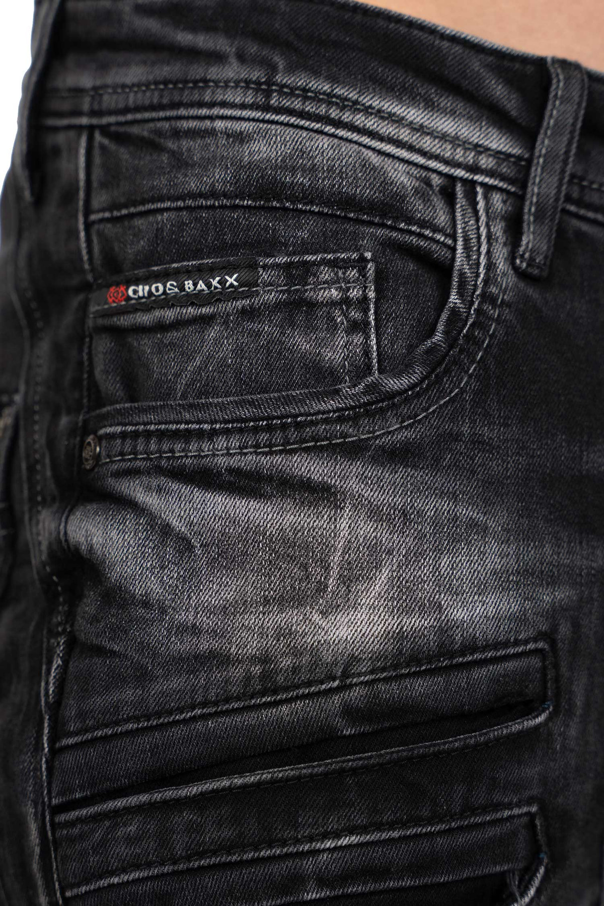 Herren Regular Fit Jeans Stonewashed in Black – Cipo & Baxx – Ansicht 9