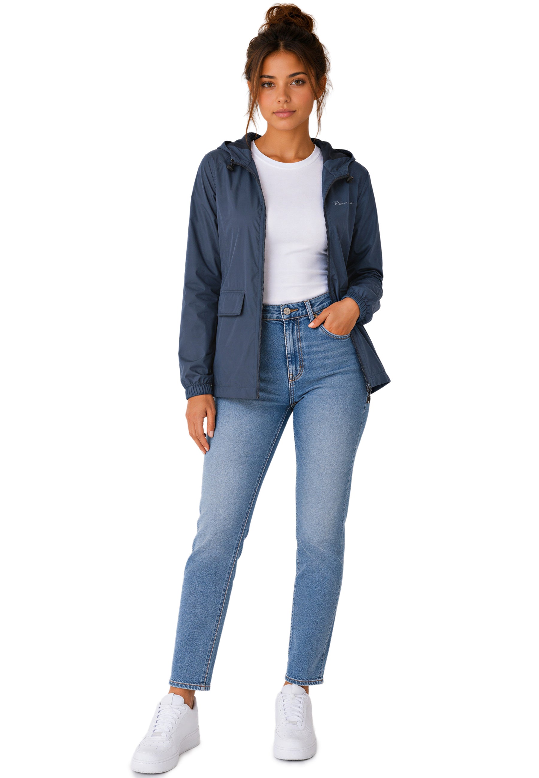 Damen Relaxed Fit Allwetter Windbreaker 24RSW054 - Navy
