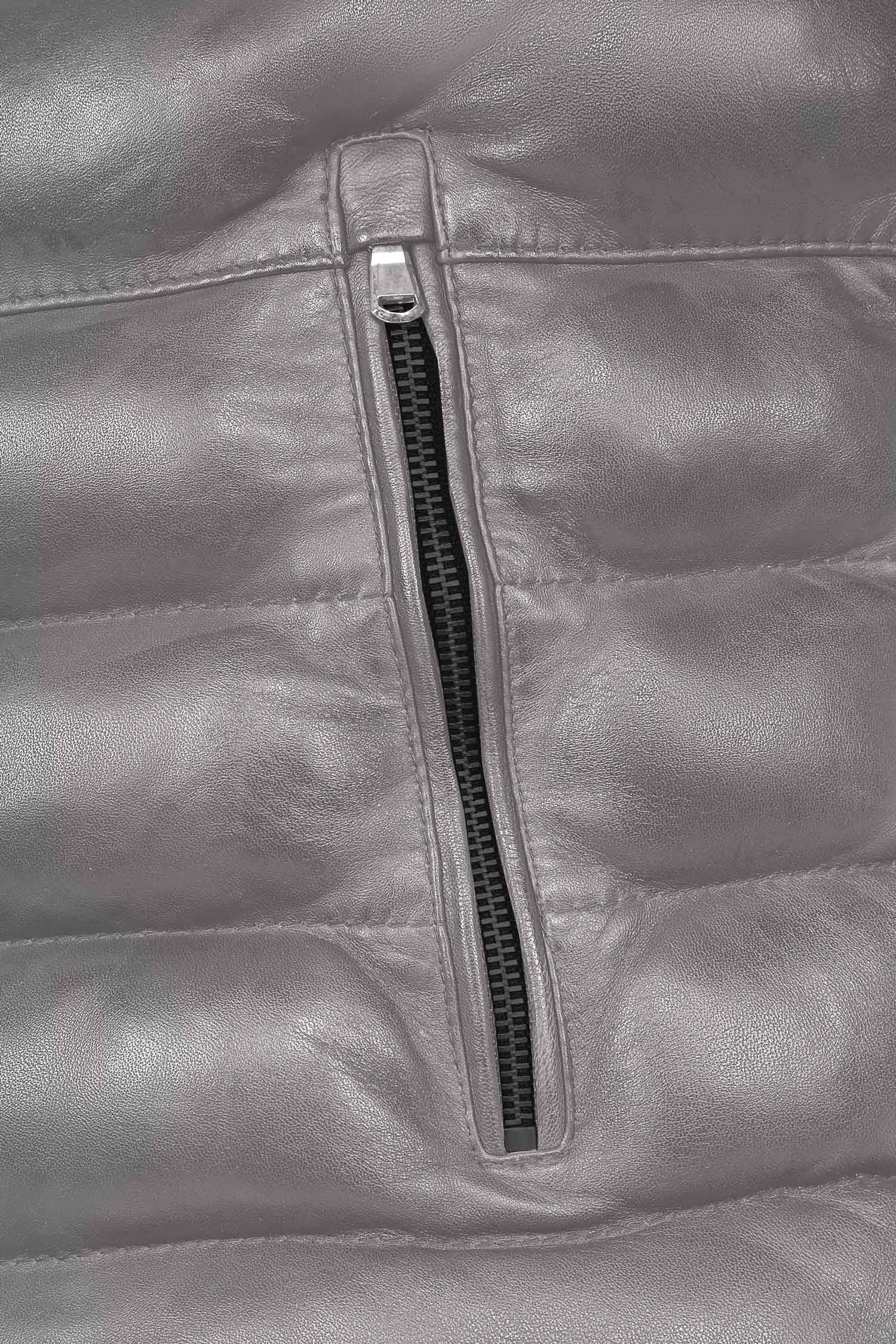 Reichstadt Herren Regular Fit Lederjacke Grau (Modell 19RS016) - Ansicht 9