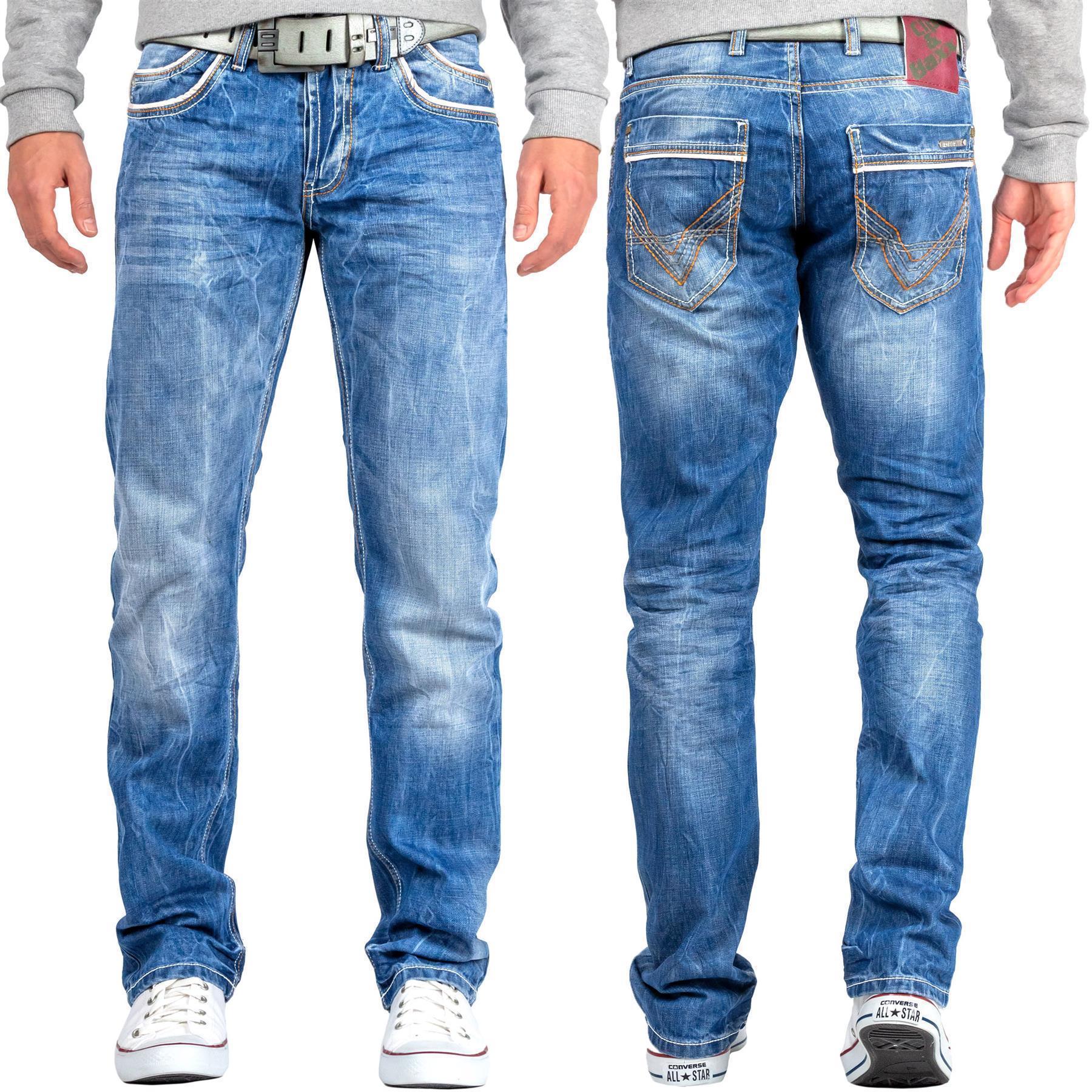 Herren Regular Fit Jeans Stonewashed C0595 - Blue