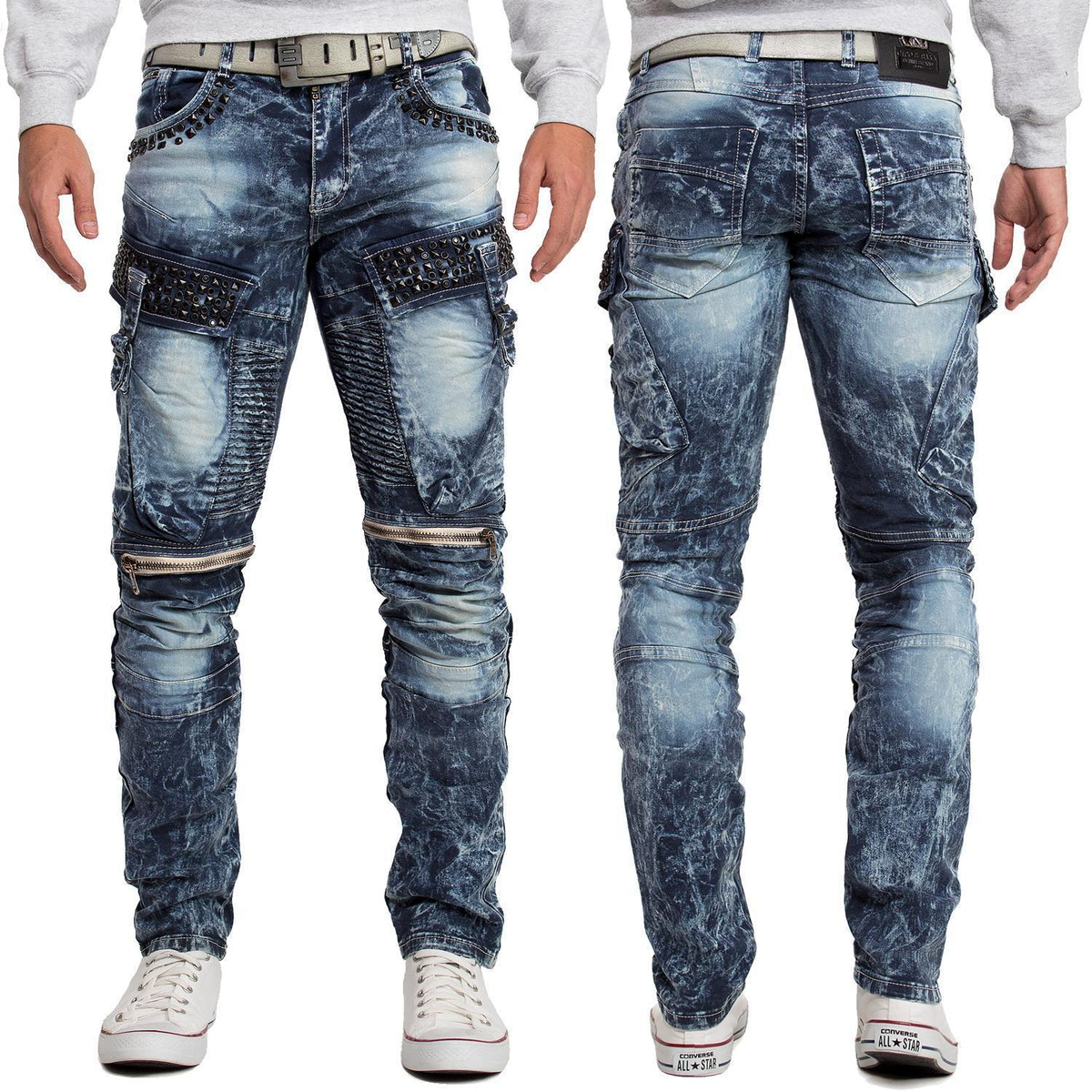 Herren Regular Fit Jeans Stonewashed in Blue – Cipo & Baxx – Ansicht 9
