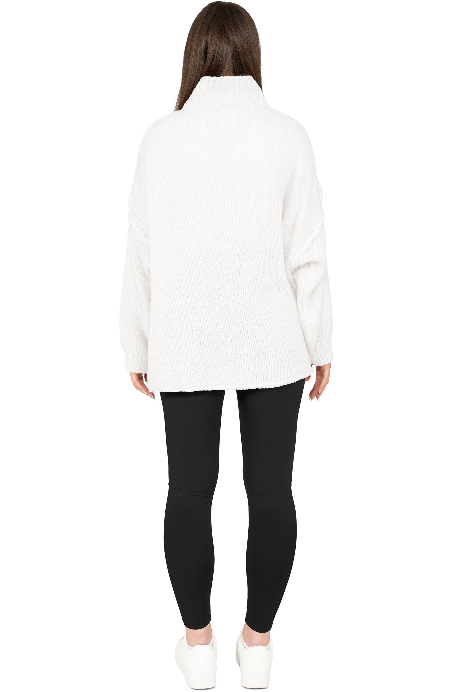 Damen Relaxed Fit Strickpullover 25RSW095 - White