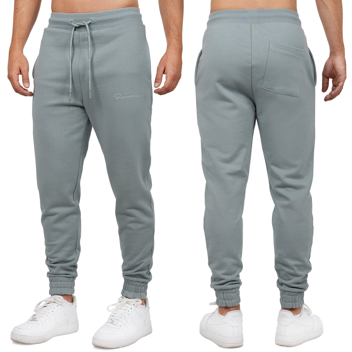 Herren Regular Fit Jogginghose Marken-Stick in Grey – Reichstadt – Ansicht 9