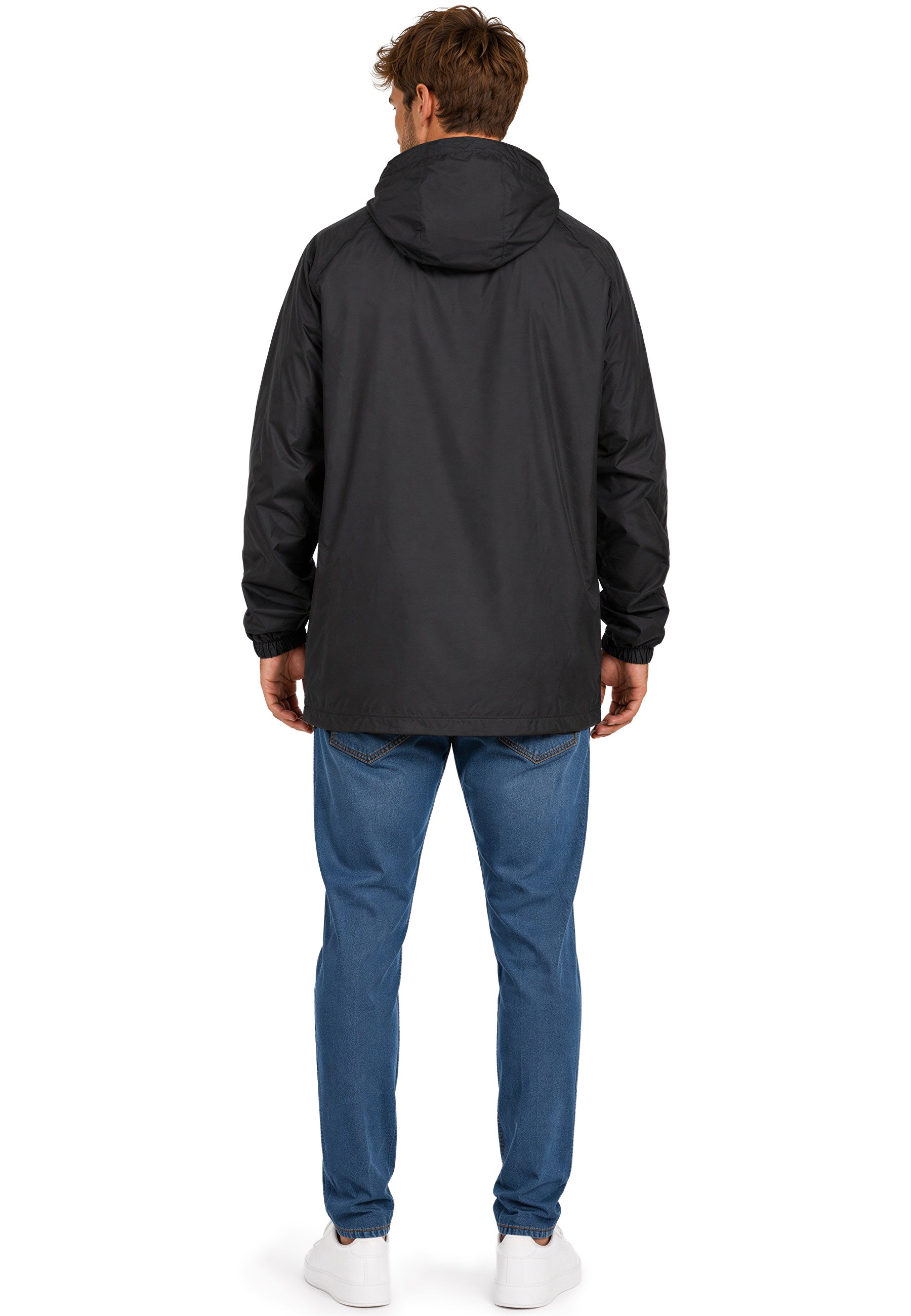 Herren Relaxed Fit Allwetter Windbreaker 24RS053 - Black