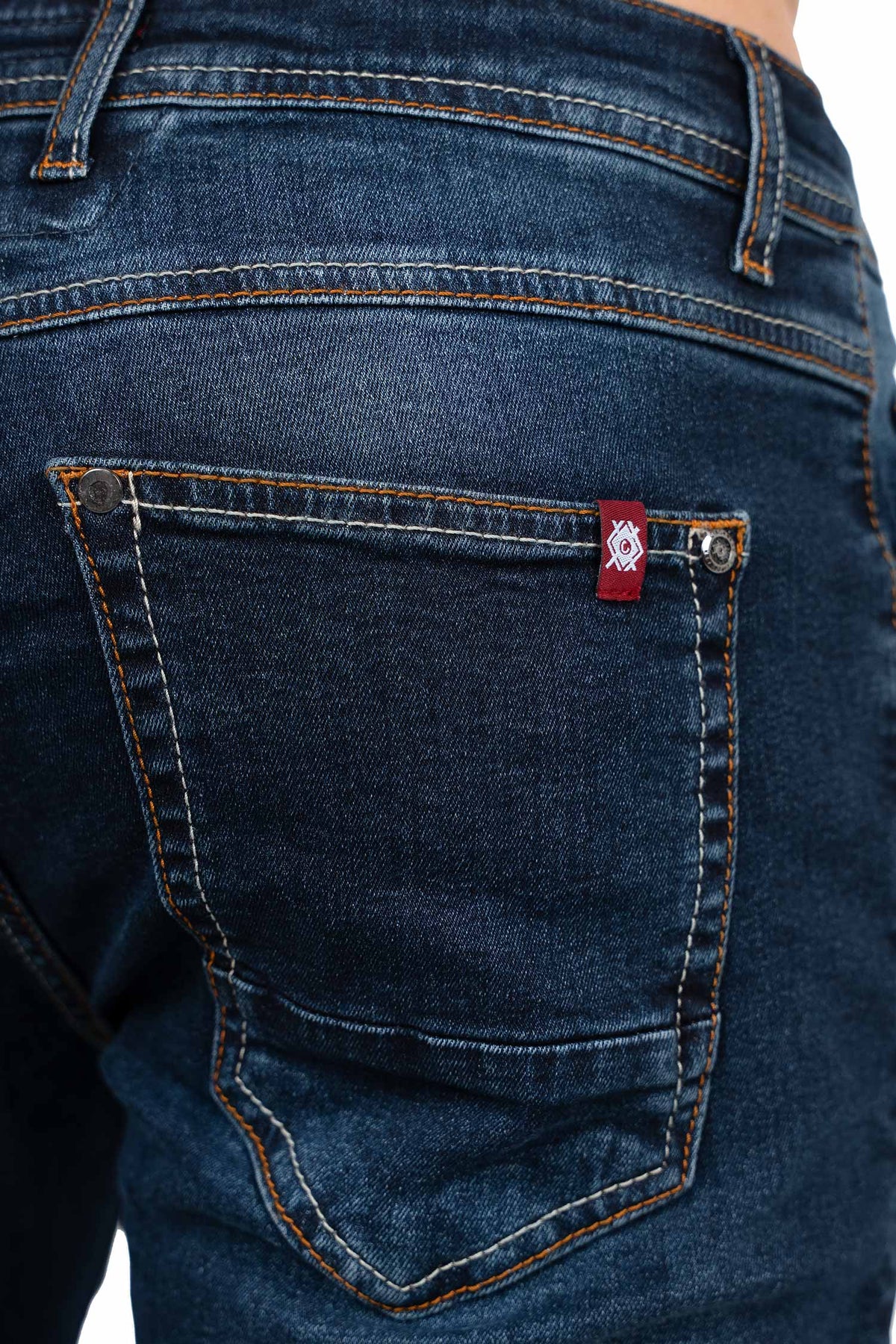 Herren Slim Fit Jeans Stonewashed CD820 - Dark Blue