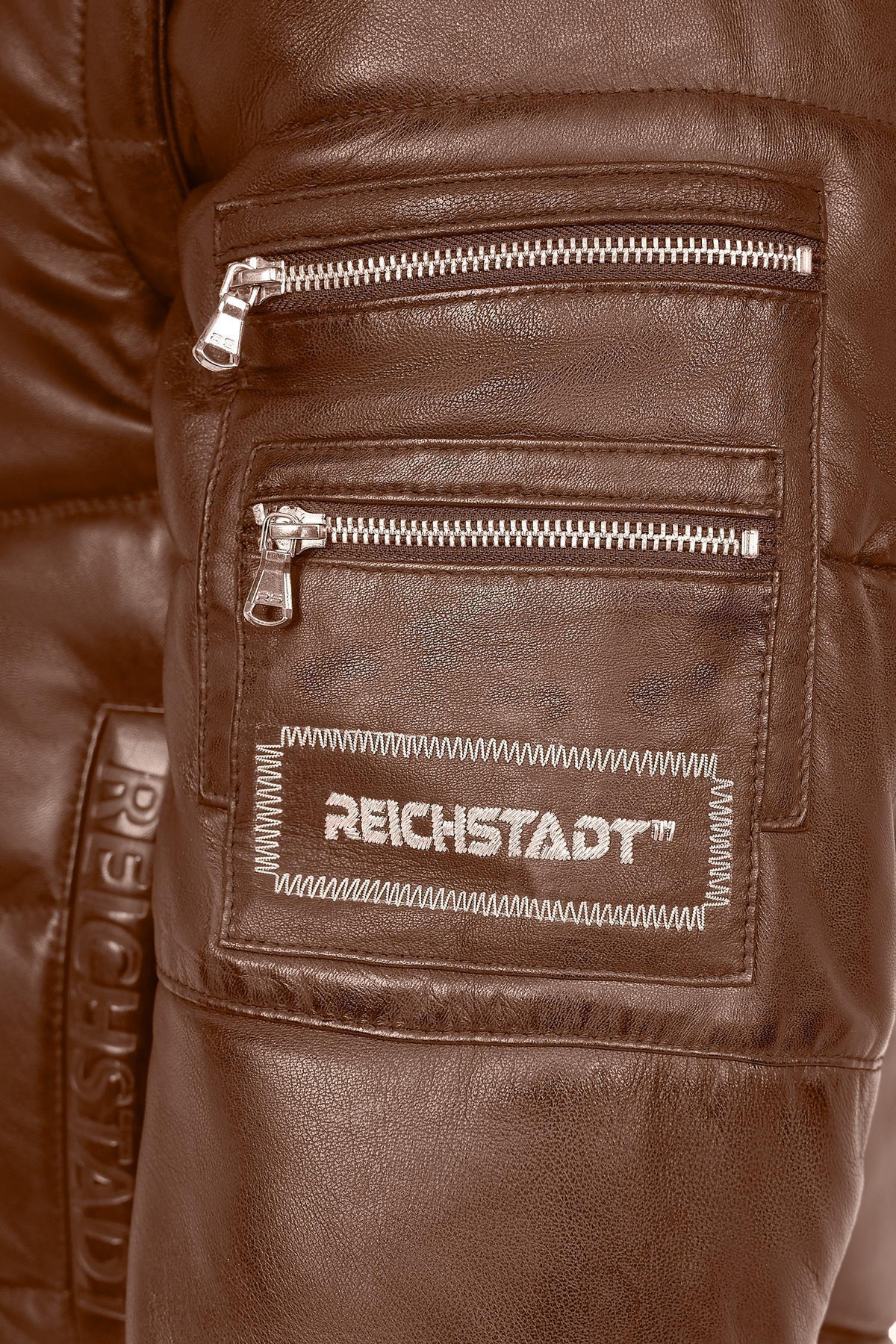Herren Regular Fit Jacke Echtleder in Cognac – Reichstadt – Ansicht 9
