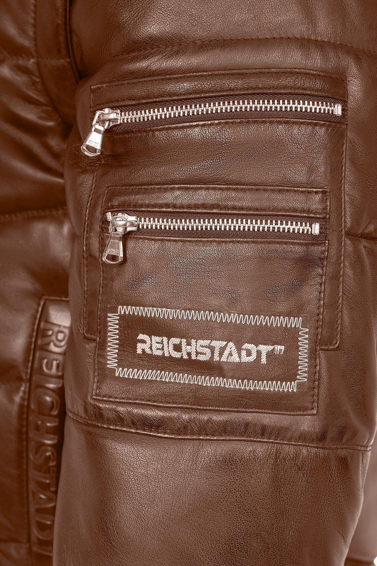 Herren Regular Fit Jacke Echtleder in Cognac – Reichstadt – Ansicht 9