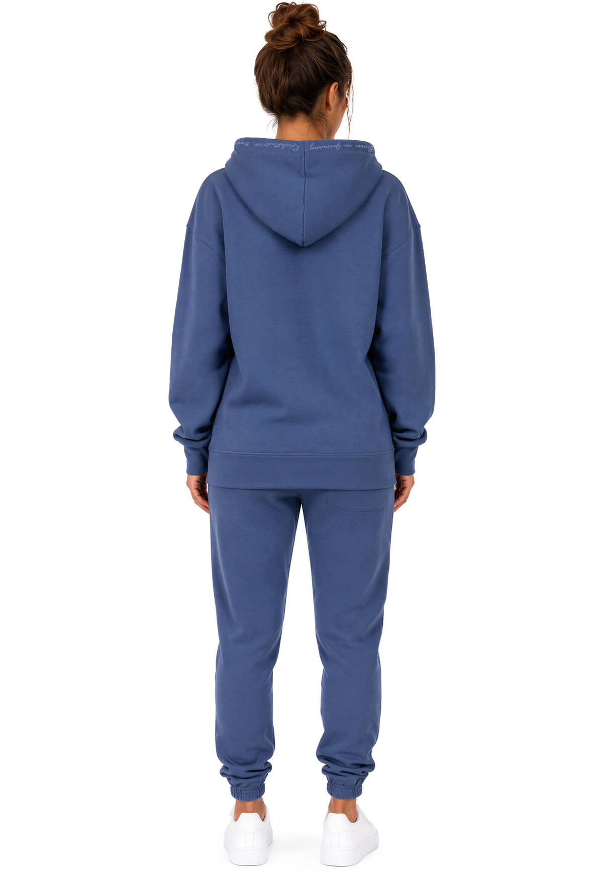 Damen Relaxed Fit Hoodie Marken-Stick in Dark Blue – Reichstadt – Ansicht 9