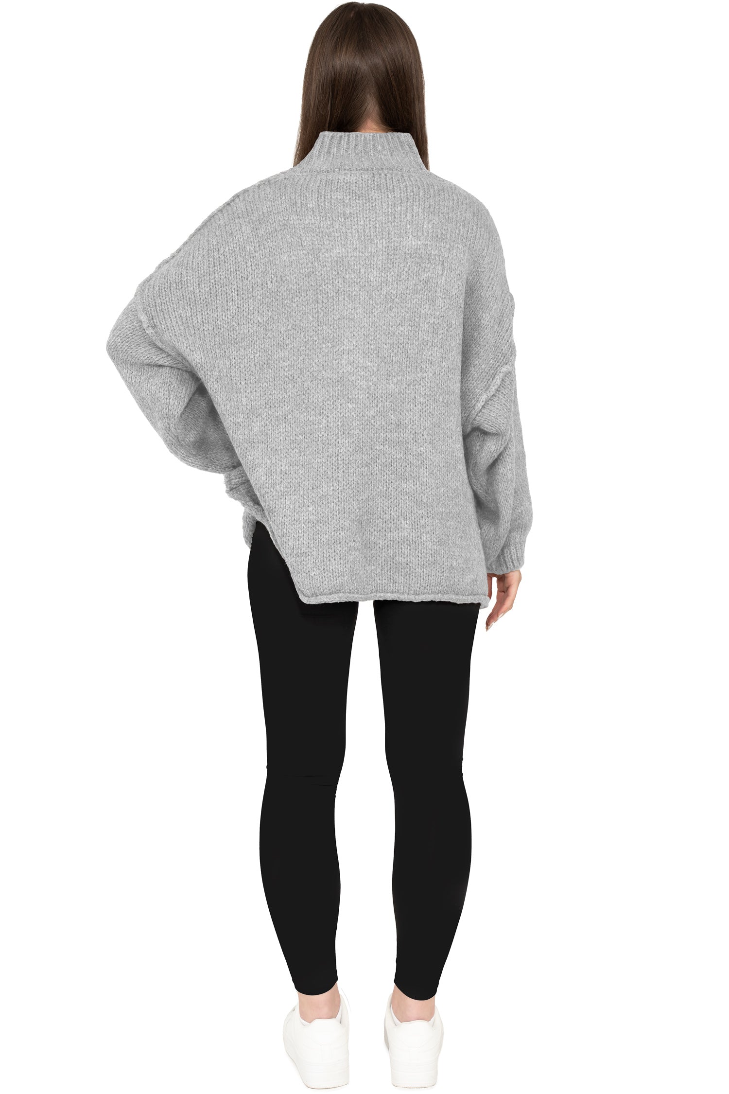 Damen Relaxed Fit Strickpullover 25RSW095 - Grey