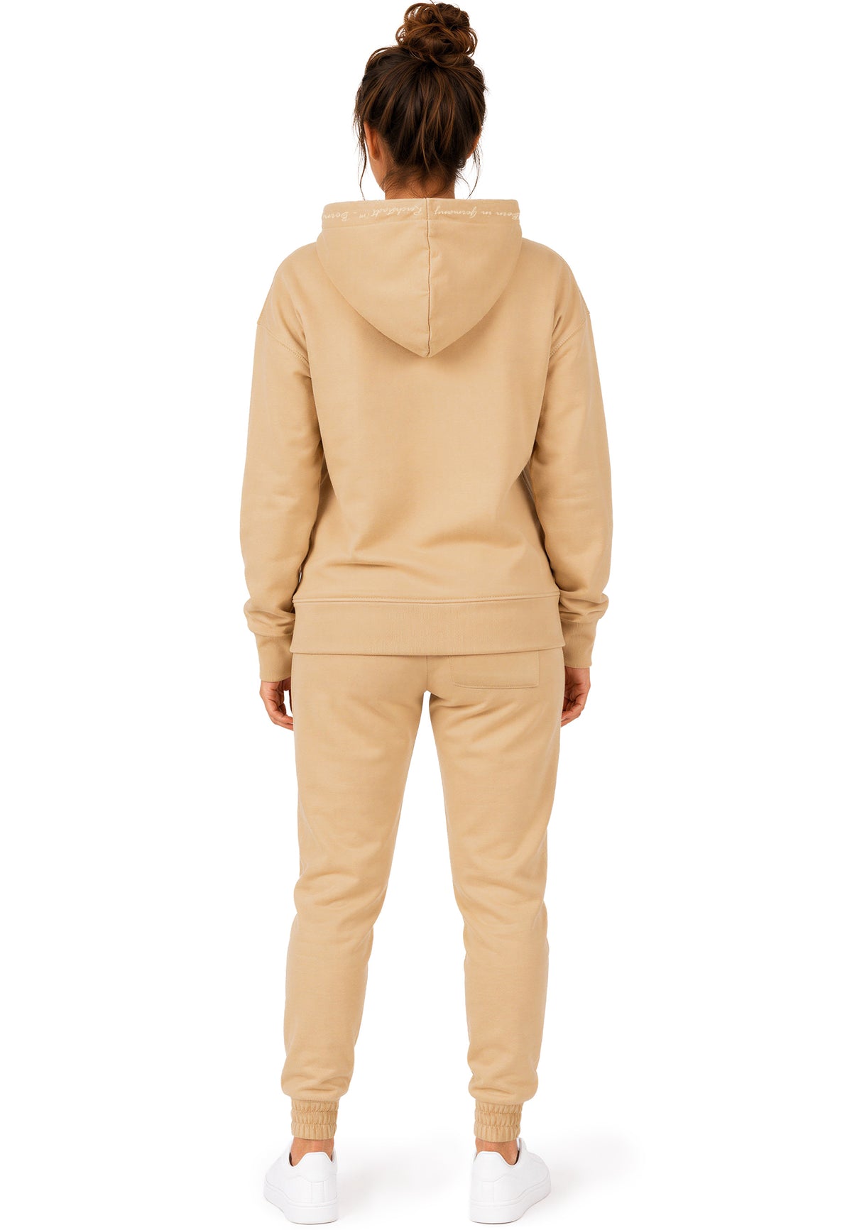 Damen Relaxed Fit Hoodie Marken-Stick in Beige – Reichstadt – Ansicht 9