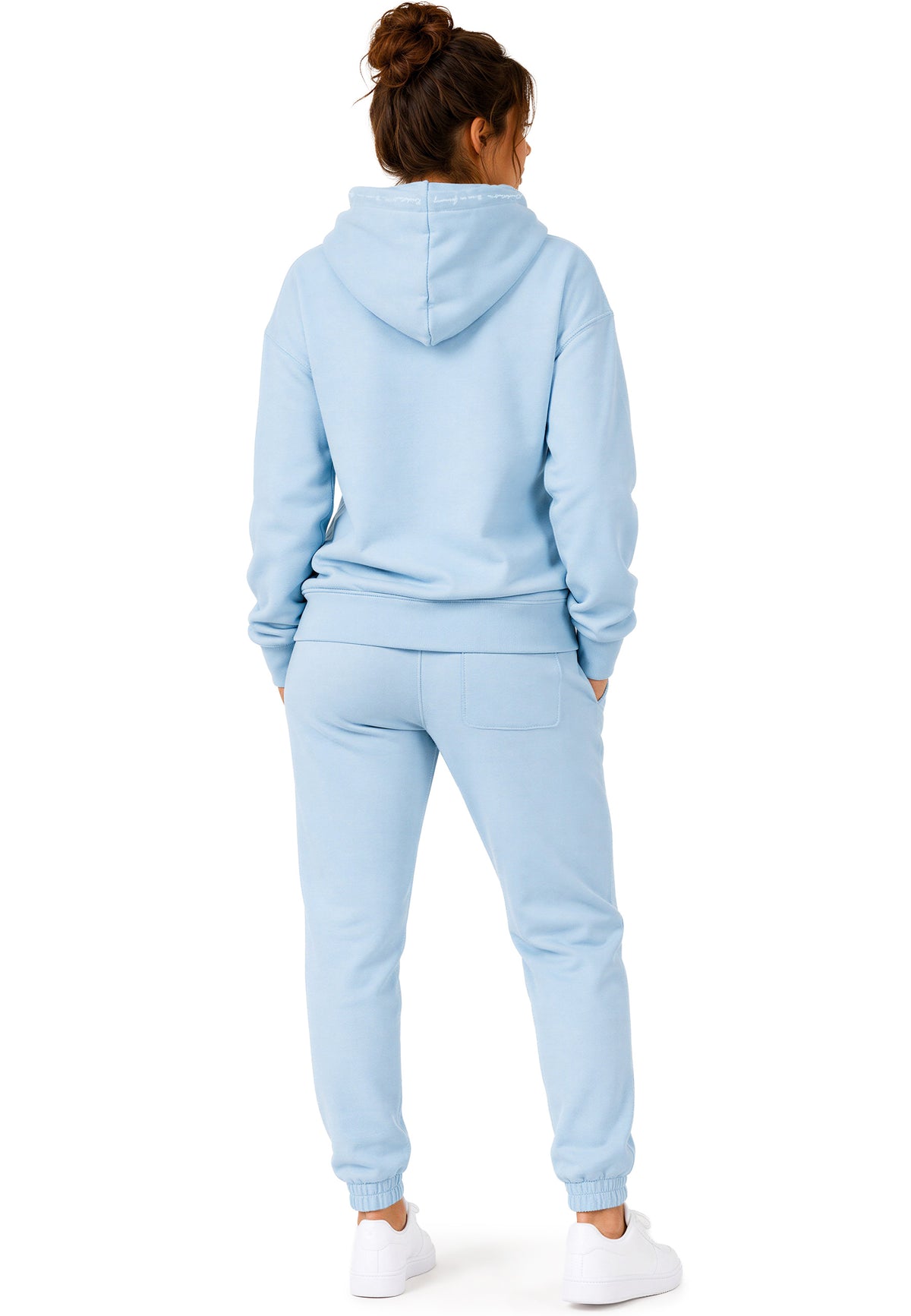 Damen Relaxed Fit Hoodie Marken-Stick in Baby Blue – Reichstadt – Ansicht 9