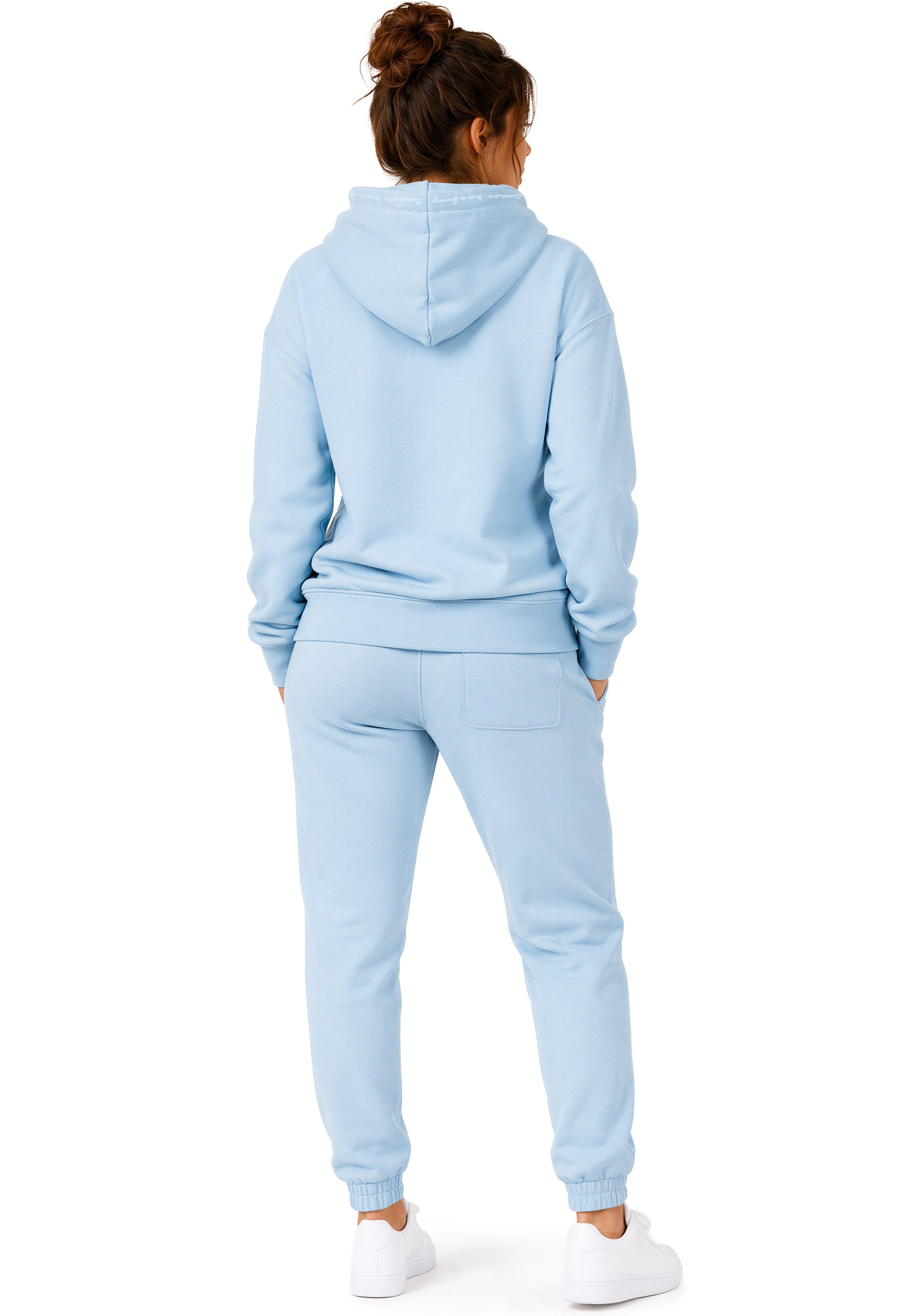 Damen Relaxed Fit Hoodie Marken-Stick 23RSW038 - Baby Blue