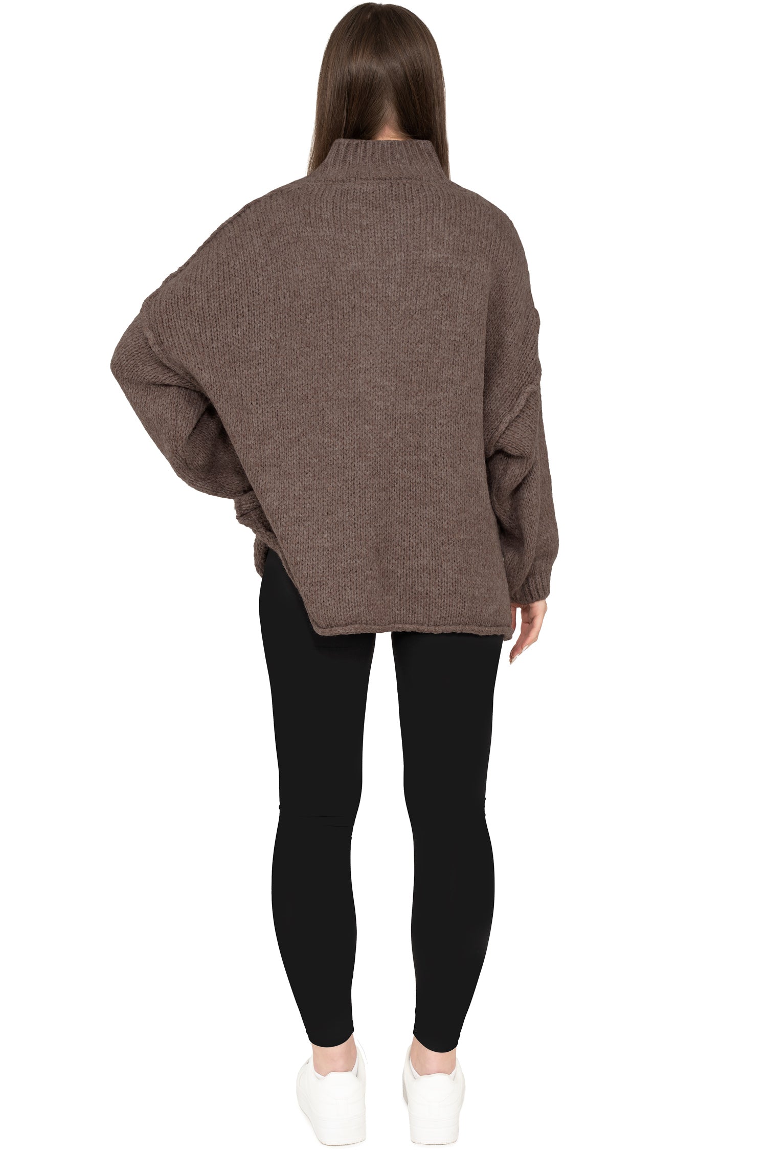 Damen Relaxed Fit Strickpullover 25RSW095 - Taupe