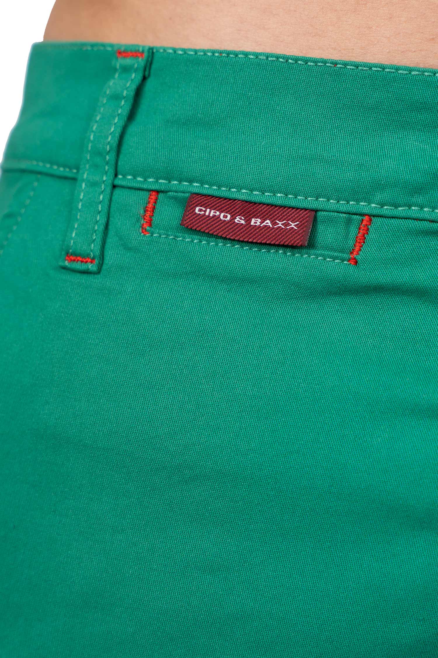 Herren Regular Fit Shorts Logo-Detail CK272 - Green