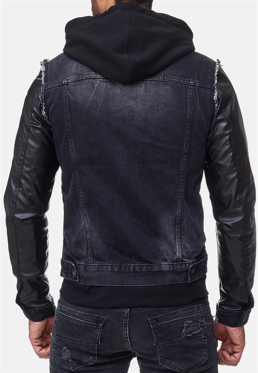 Herren Regular Fit Jacke Denim in Black – Cipo & Baxx – Ansicht 9