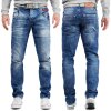 Cipo & Baxx Slim Fit Jeans Herren Stonewashed CD394 Blue W32/L32