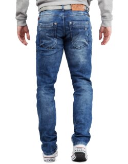 Cipo & Baxx Slim Fit Jeans Herren Stonewashed CD394 Blue W32/L34