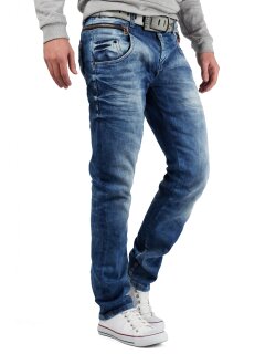 Cipo & Baxx Slim Fit Jeans Herren Stonewashed CD394 Blue W36/L34