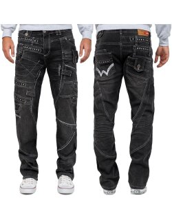 Kosmo Lupo Herren Jeans KM001-2 Grau W34/L34
