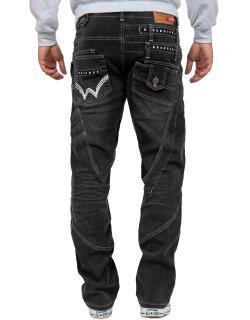 Kosmo Lupo Herren Jeans KM001-2 Grau W34/L34