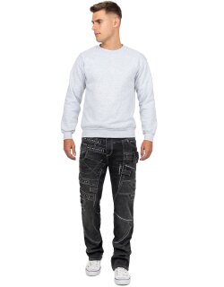 Kosmo Lupo Herren Jeans KM001-2 Grau W34/L34