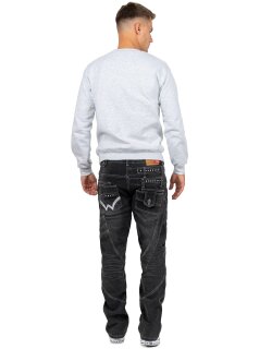 Kosmo Lupo Herren Jeans KM001-2 Grau W34/L34