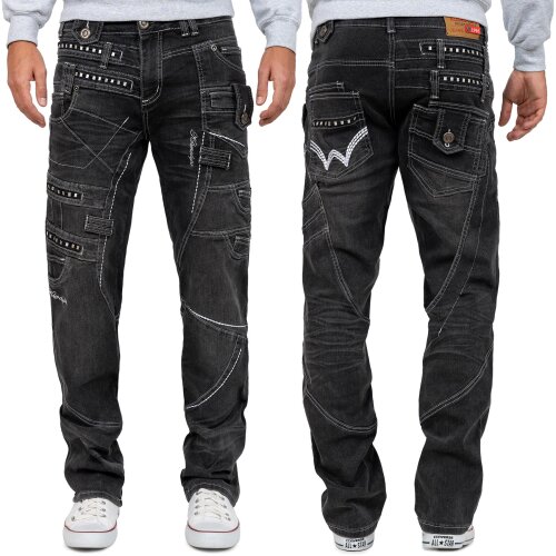 Kosmo Lupo Herren Jeans KM001-2 Grau W38/L34