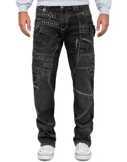 Kosmo Lupo Herren Jeans KM001-2 Grau W38/L34