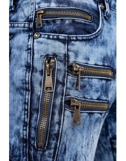 Kosmo Lupo Regular Fit Jeans Herren Stonewashed KM060 Blue W34/L34