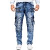 Kosmo Lupo Regular Fit Jeans Herren Stonewashed KM060 Blue W34/L34