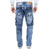 Kosmo Lupo Regular Fit Jeans Herren Stonewashed KM060 Blue W34/L34
