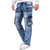 Kosmo Lupo Regular Fit Jeans Herren Stonewashed KM060 Blue W34/L34