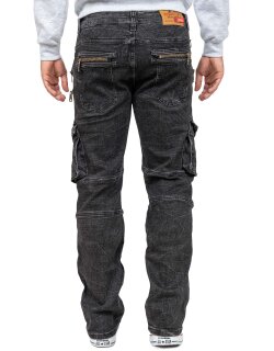 Kosmo Lupo Regular Fit Jeans Herren Stonewashed KM060 Black W34/L34