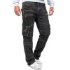 Kosmo Lupo Regular Fit Jeans Herren Stonewashed KM060 Black W34/L34
