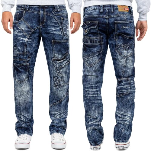 Kosmo Lupo Regular Fit Jeans Stonewashed  KM070 Blue W33/L32