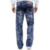 Kosmo Lupo Regular Fit Jeans Herren Stonewashed KM012 Blue W36/L34