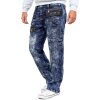 Kosmo Lupo Regular Fit Jeans Herren Stonewashed KM012 Blue W36/L34