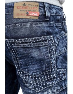 Kosmo Lupo Regular Fit Jeans Herren Stonewashed KM006d Blue W30/L32