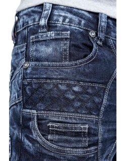 Kosmo Lupo Regular Fit Jeans Herren Stonewashed KM006d Blue W30/L32