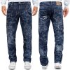 Kosmo Lupo Regular Fit Jeans Herren Stonewashed KM006d Blue W30/L32