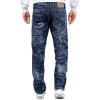 Kosmo Lupo Regular Fit Jeans Herren Stonewashed KM006d Blue W30/L32