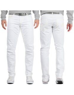 Cipo & Baxx regular fit Jeans Herren Mid Waist CD319C White W32/L34