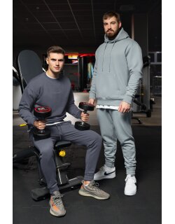 Reichstadt regular fit Sport Hoodie Herren Marken-Stick Grey XXL - S-23RS034