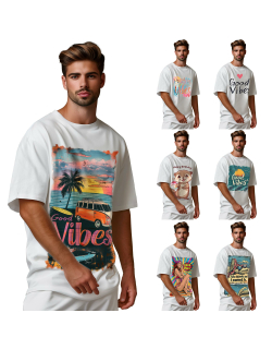 Reichstadt Herren Oversized Print T-Shirt 24RS057