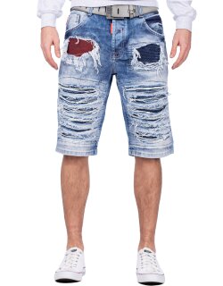 Cipo & Baxx regular fit Shorts Herren Stonewashed CK219 Blue