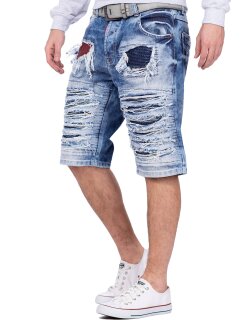 Cipo & Baxx regular fit Shorts Herren Stonewashed CK219 Blue